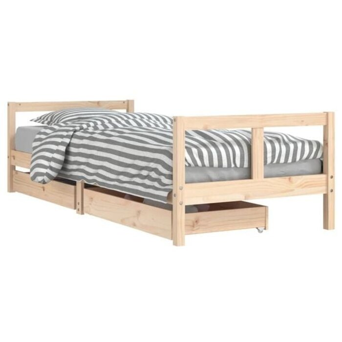 Vidaxl Massives Kiefernholz Kinderbett 80x200 mit Schubladen - 34% Rabatt