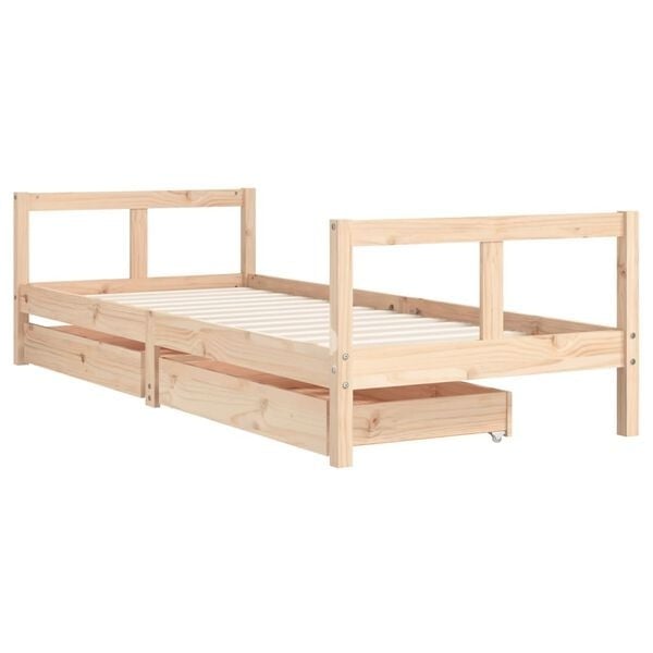Vidaxl Massives Kiefernholz Kinderbett 80x200 mit Schubladen - 34% Rabatt
