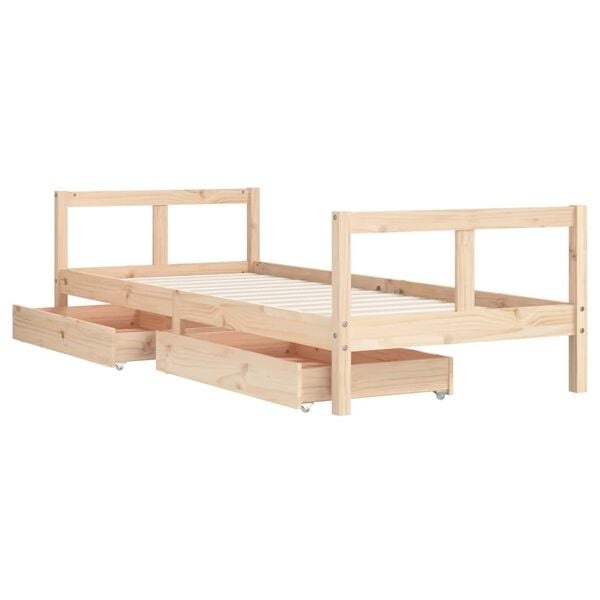 Vidaxl Massives Kiefernholz Kinderbett 80x200 mit Schubladen - 34% Rabatt