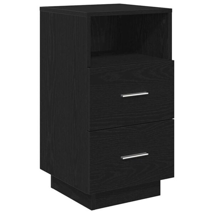 Vidaxl Schwarzer Nachttisch mit 2 Schubladen, 36x36x68 cm - 29% Rabatt