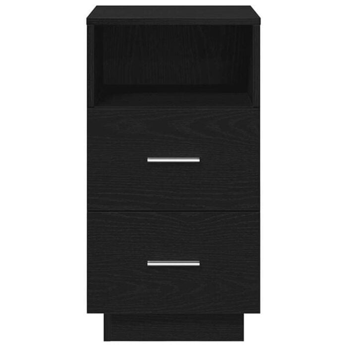Vidaxl Schwarzer Nachttisch mit 2 Schubladen, 36x36x68 cm - 29% Rabatt