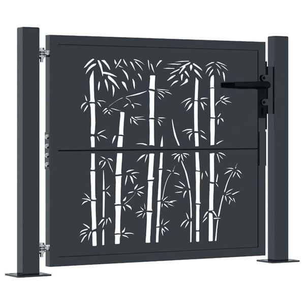 Vidaxl Gartentor mit Bambus-Design 100x75 cm Anthrazit - 43% Rabatt