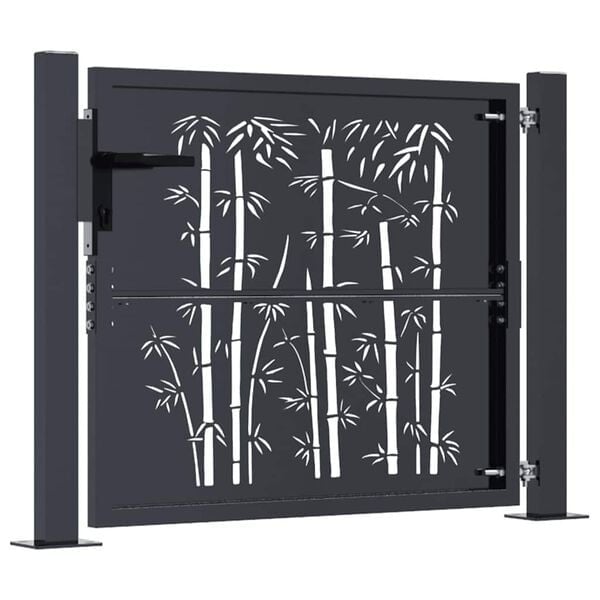 Vidaxl Gartentor mit Bambus-Design 100x75 cm Anthrazit - 43% Rabatt