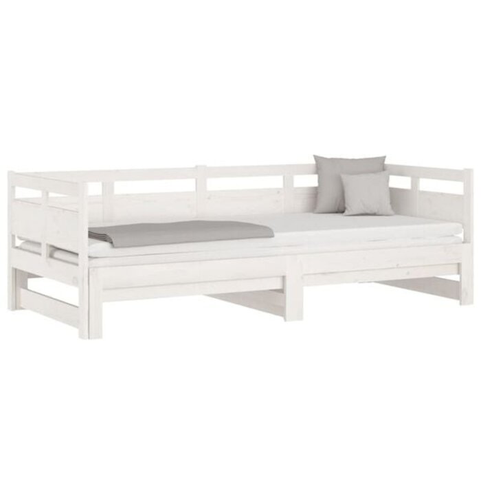 Vidaxl Ausziehbares Tagesbett Kiefer Weiß 2x80x200cm - 35% Rabatt