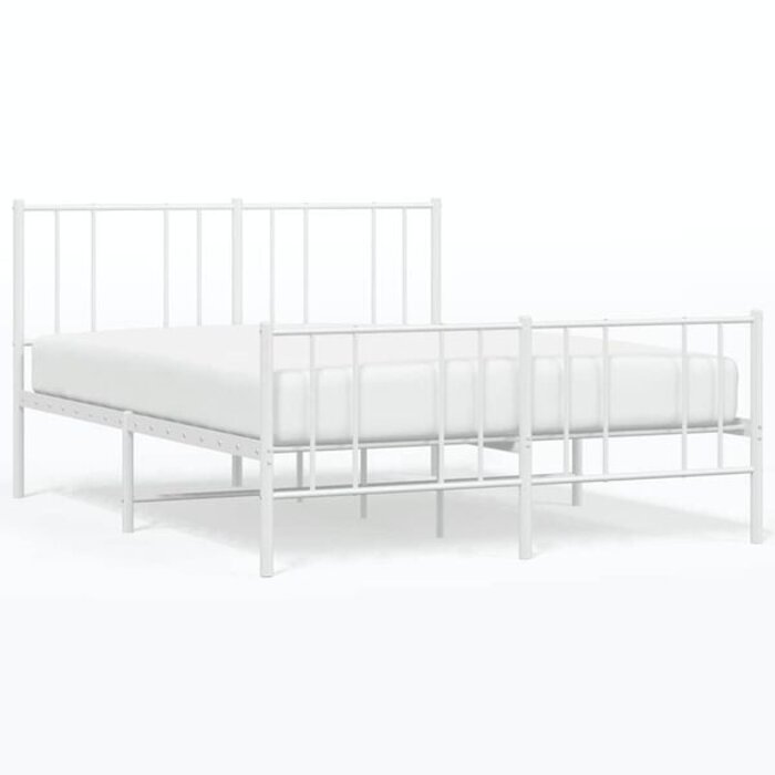 Vidaxl Bettgestell 120x200 cm aus Metall, Weiß - 34% Rabatt