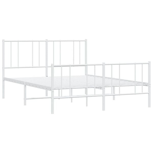 Vidaxl Bettgestell 120x200 cm aus Metall, Weiß - 34% Rabatt