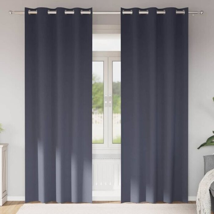Vidaxl Verdunkelungsvorhänge 2er Set, Antrazit, 260x140 cm - 30% Rabatt