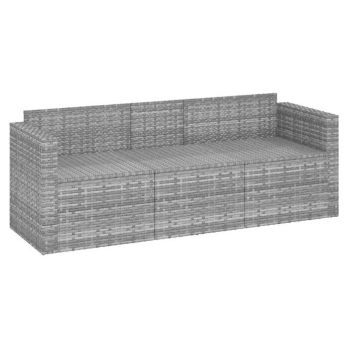 Vidaxl 3-Sitzer Gartenbank Poly-Rattan Grau - 35% Rabatt