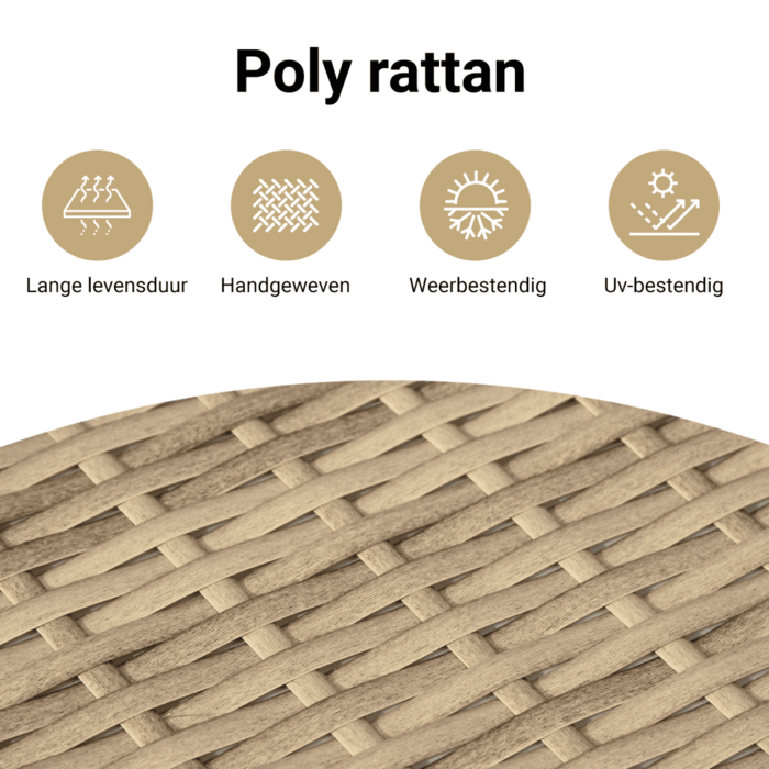 Vidaxl Gartenhocker Poly-Rattan Beige M, 55x55x37 cm - 33% Rabatt