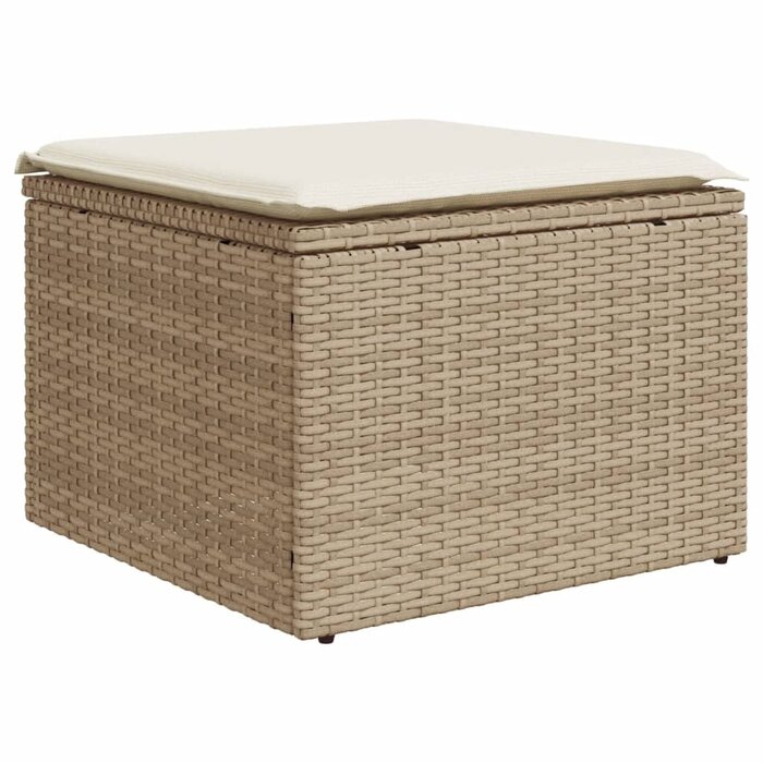 Vidaxl Gartenhocker Poly-Rattan beige M - 33% Rabatt