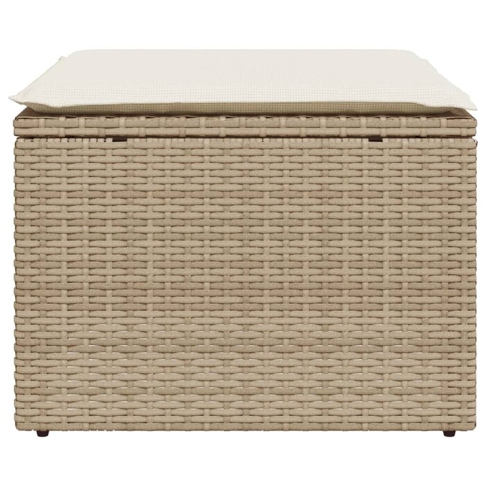 Vidaxl Gartenhocker Poly-Rattan beige M - 33% Rabatt