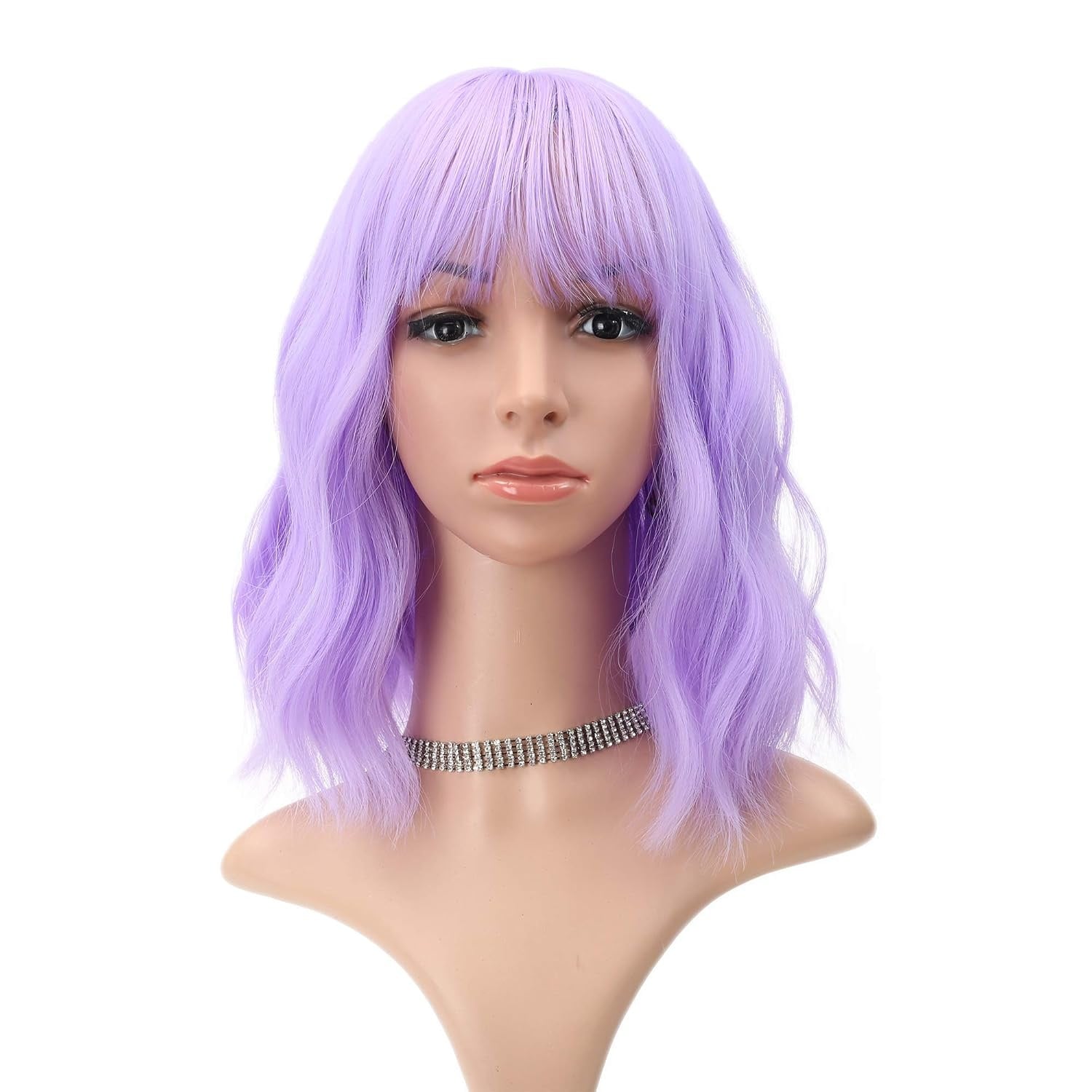 Kurze, lila Cosplay-Perücke mit Pony - 76% Rabatt