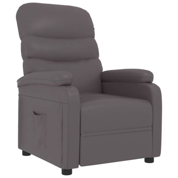 Vidaxl Verstellbarer Relaxsessel Kunstleder Grau - 35% Rabatt