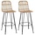 Barhocker 2er-Set Rattan Natur 44x55x109cm - 35% Rabatt