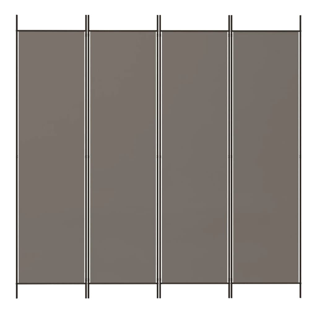 Vidaxl Raumteiler 4 Paneele 200x200 cm Anthrazit - 32% Rabatt
