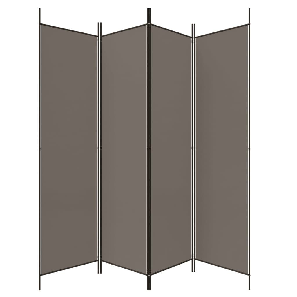 Vidaxl Raumteiler 4 Paneele 200x200 cm Anthrazit - 32% Rabatt