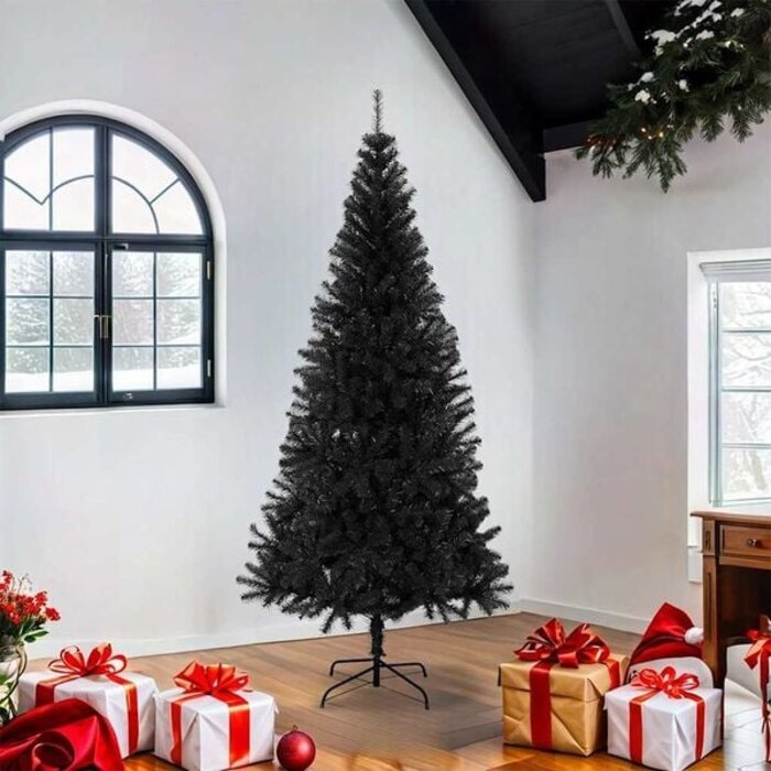 Vidaxl Künstlicher Weihnachtsbaum, 180 cm, Schwarz, PVC mit Ständer - 32% Rabatt