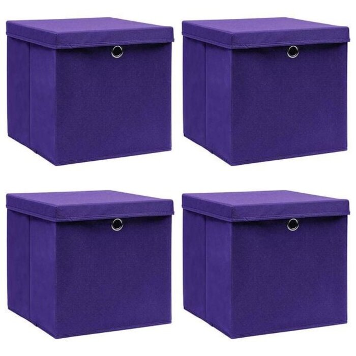 4er-Set Aufbewahrungsboxen mit Deckel, 28x28cm, Lila - 31% Rabatt