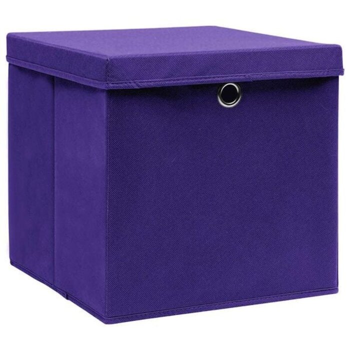 4er-Set Aufbewahrungsboxen mit Deckel, 28x28cm, Lila - 31% Rabatt
