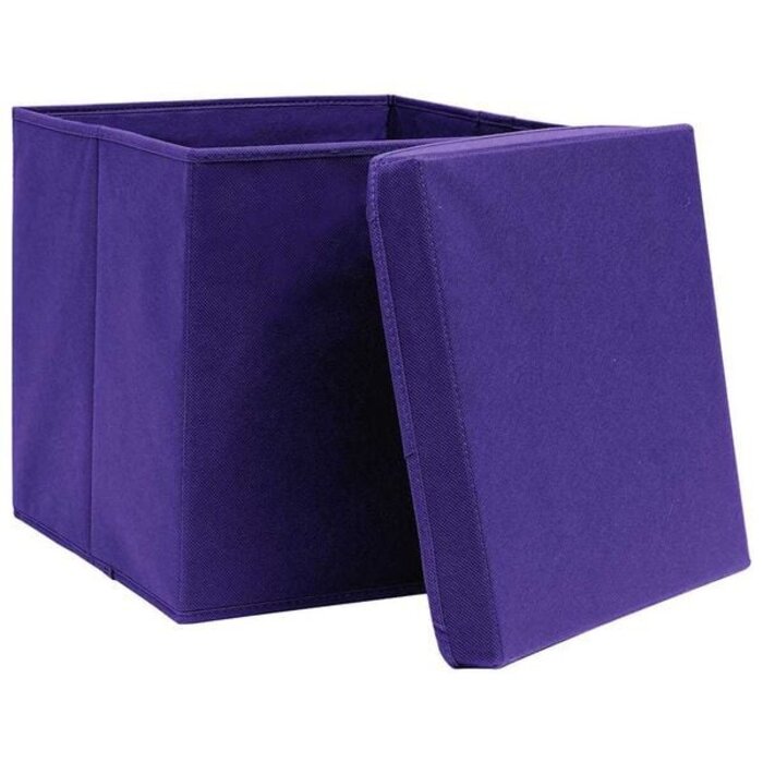 4er-Set Aufbewahrungsboxen mit Deckel, 28x28cm, Lila - 31% Rabatt