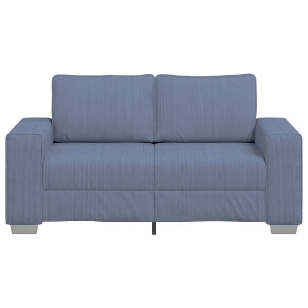 Loveseat Sofa in Blau, 160x77x82 cm, Cord-Stoff - 35% Rabatt