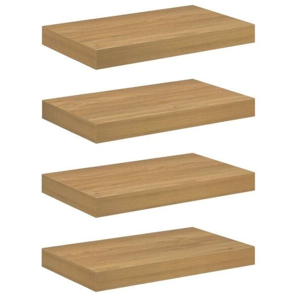 4er-Set Wandregale, 40 x 23,5 cm, Holzwerkstoff, Braun - 33% Rabatt