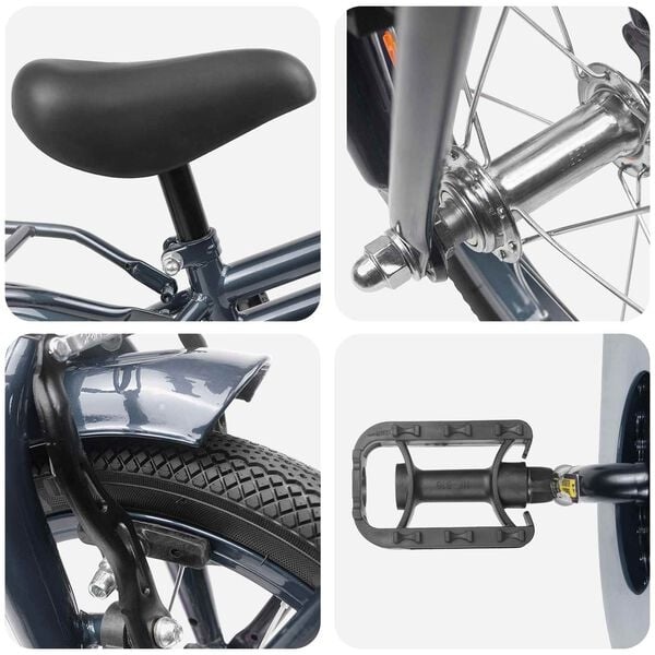 Kinderfahrrad 14 Zoll, Dunkelgrau - 35% Rabatt