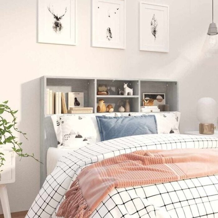 Kopfteilschrank 120x19x103,5 cm Betongrau - 33% Rabatt