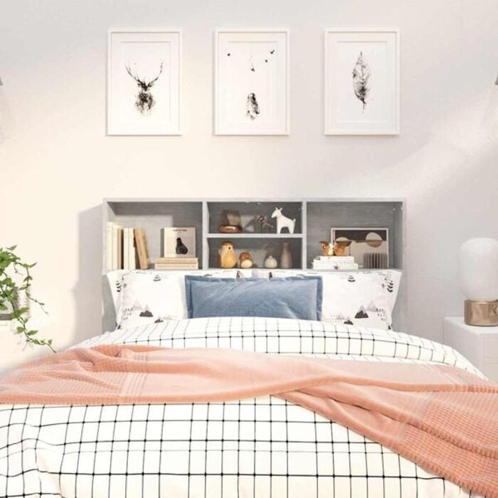 Kopfteilschrank 120x19x103,5 cm Betongrau - 33% Rabatt