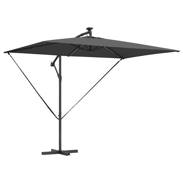 Vidaxl Ampelschirm mit LED & Solar - 294x200cm - Anthrazit - 35% Rabatt