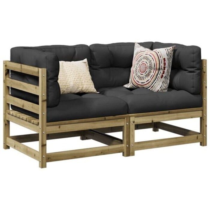 2-tlg. Garten-Loungeset aus Kiefernholz - 35% Rabatt