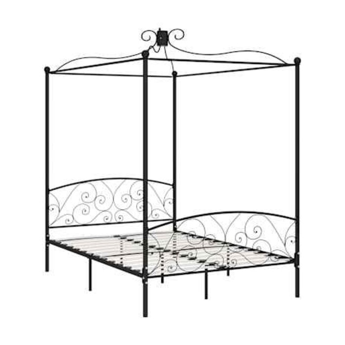 Vidaxl Himmelbettgestell 120x200 cm Metall Schwarz - 35% Rabatt