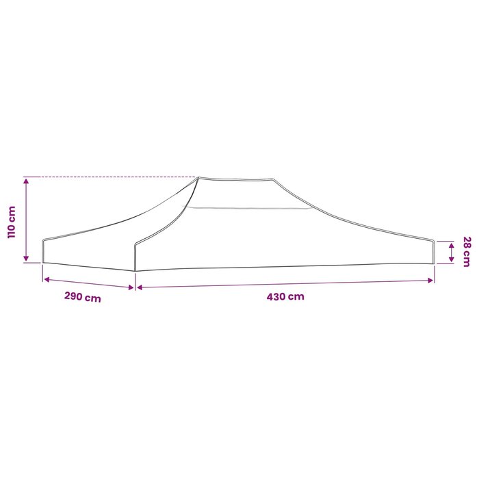 Vidaxl Partytent-Dach Ersatzbezug 4,5x3 m Blau - 33% Rabatt
