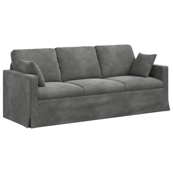 Samtsofa in Dunkelgrau, 198 cm - 35% Rabatt