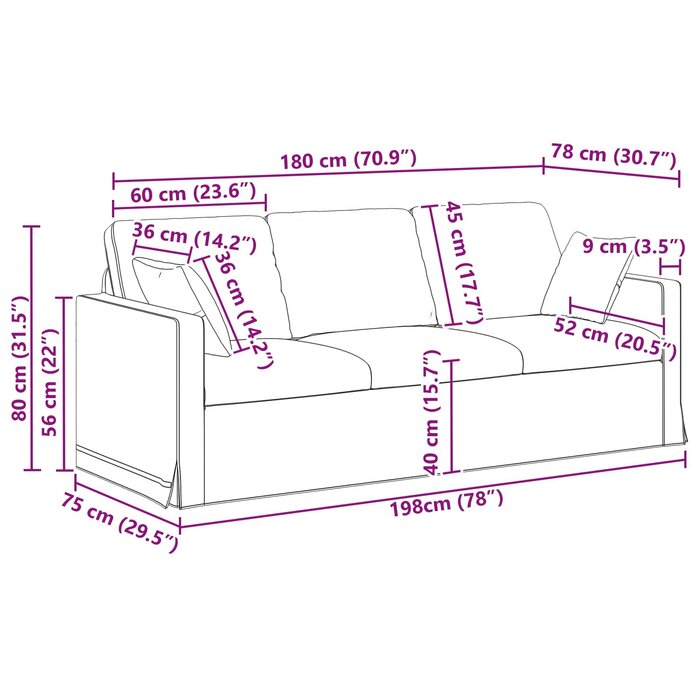 Samtsofa in Dunkelgrau, 198 cm - 35% Rabatt