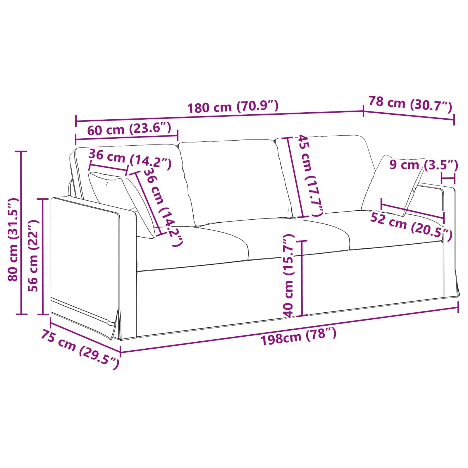 Samtsofa in Dunkelgrau, 198 cm - 35% Rabatt
