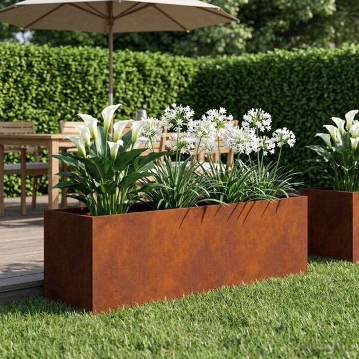Vidaxl Pflanzkübel wetterfester Stahl 80x30x30cm rostfarben - 33% Rabatt