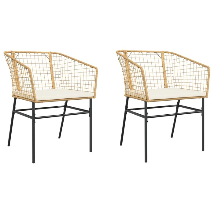 Vidaxl Gartenstühle 2er Set Poly-Rattan Braun - 34% Rabatt