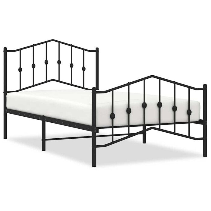 Metall-Bettgestell Schwarz 100x190 cm - 34% Rabatt