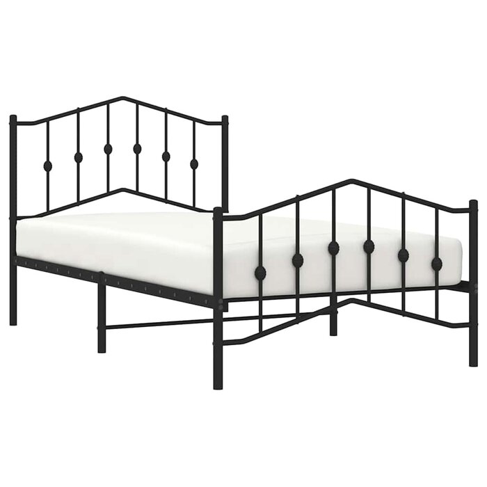 Metall-Bettgestell Schwarz 100x190 cm - 34% Rabatt