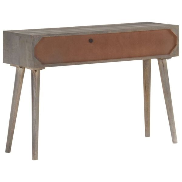 Wandkonsole Massivholz Mango 110x35x75 cm Grau - 34% Rabatt