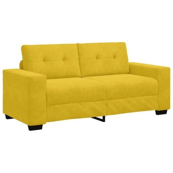 Vidaxl Samt Loveseat Sofa in Gelb - 180 cm - 30% Rabatt