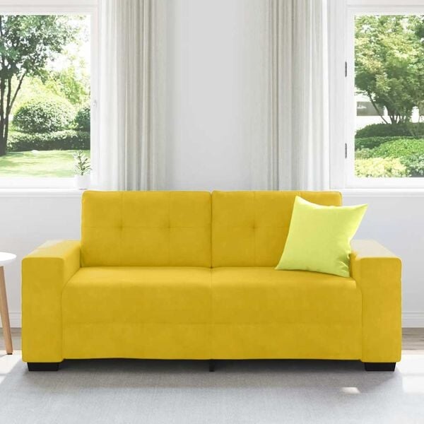 Vidaxl Samt Loveseat Sofa in Gelb - 180 cm - 30% Rabatt