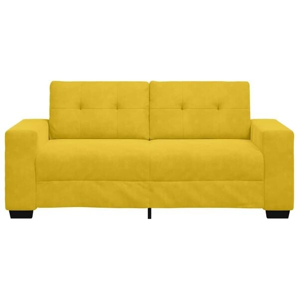 Vidaxl Samt Loveseat Sofa in Gelb - 180 cm - 30% Rabatt