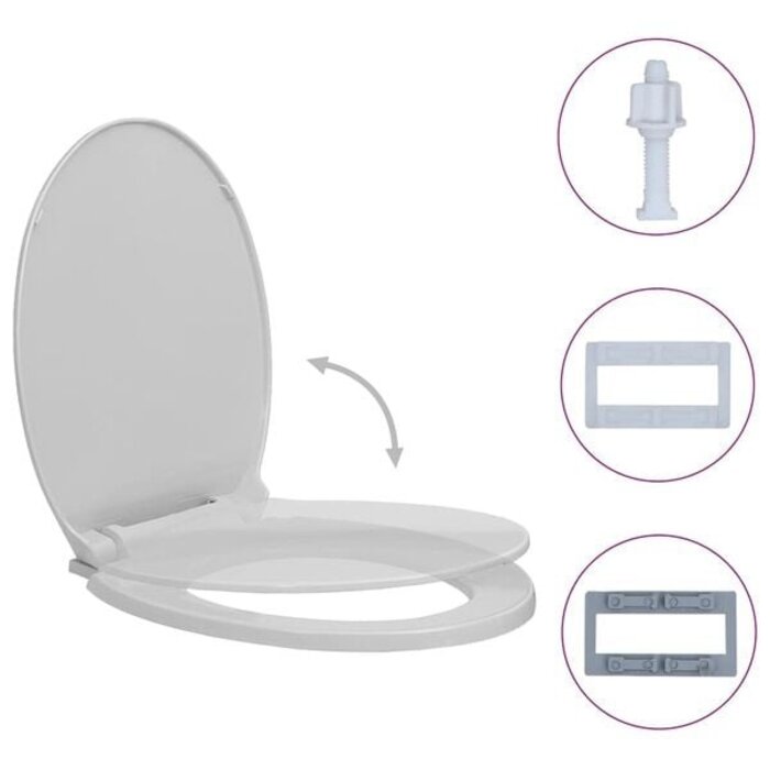 Vidaxl WC-Sitz oval, lichtgrau, 42,5 x 35 cm, Polypropylen - 30% Rabatt