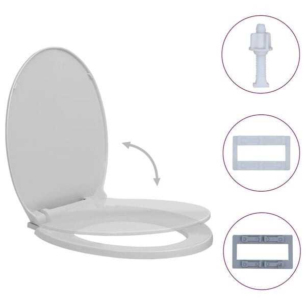 Vidaxl WC-Sitz oval, lichtgrau, 42,5 x 35 cm, Polypropylen - 30% Rabatt