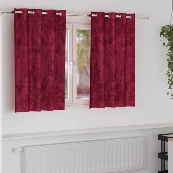 Vidaxl Samtvorhänge 2er-Set Weinrot 175x140 cm - 32% Rabatt