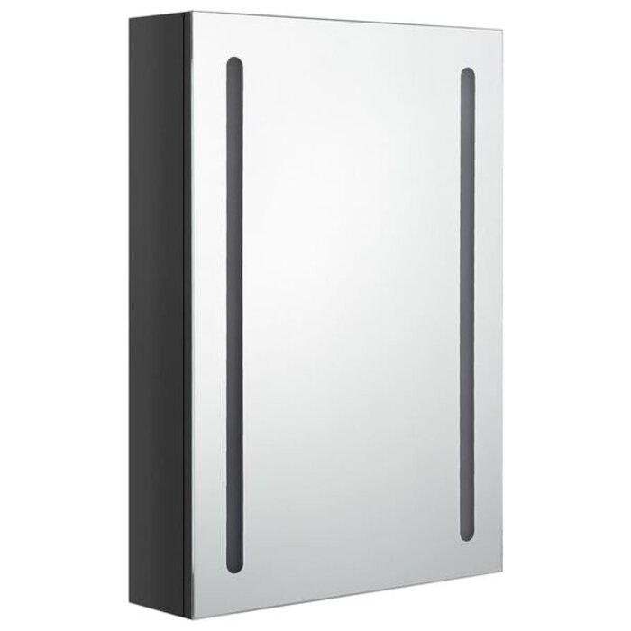Vidaxl Spiegelschrank mit LED 50x70 cm Schwarz glänzend - 34% Rabatt