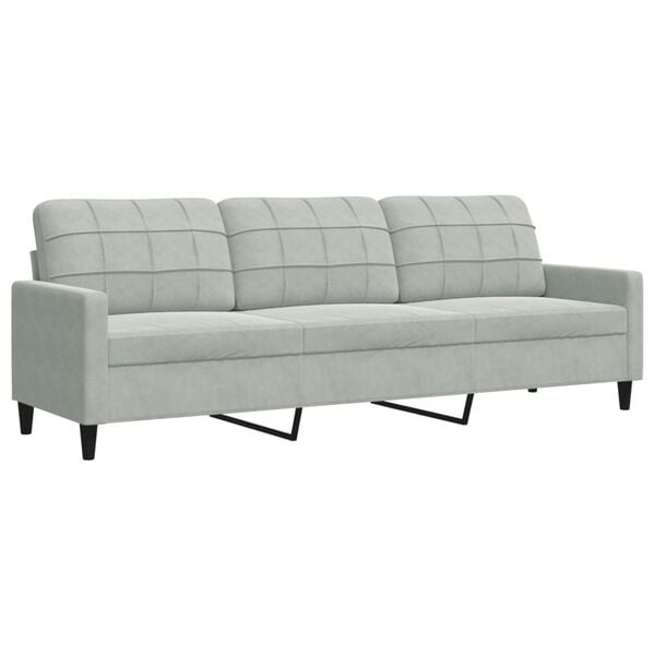 3-Sitzer Samtsofa Hellgrau 210 cm - 35% Rabatt - Ausgepackt