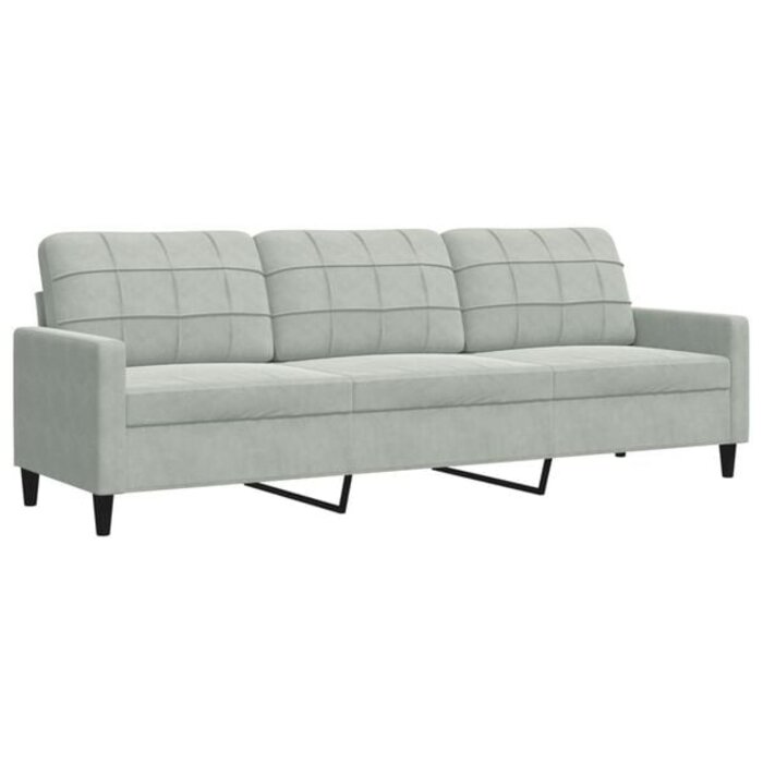 3-Sitzer Samtsofa Hellgrau 210 cm - 35% Rabatt - Ausgepackt